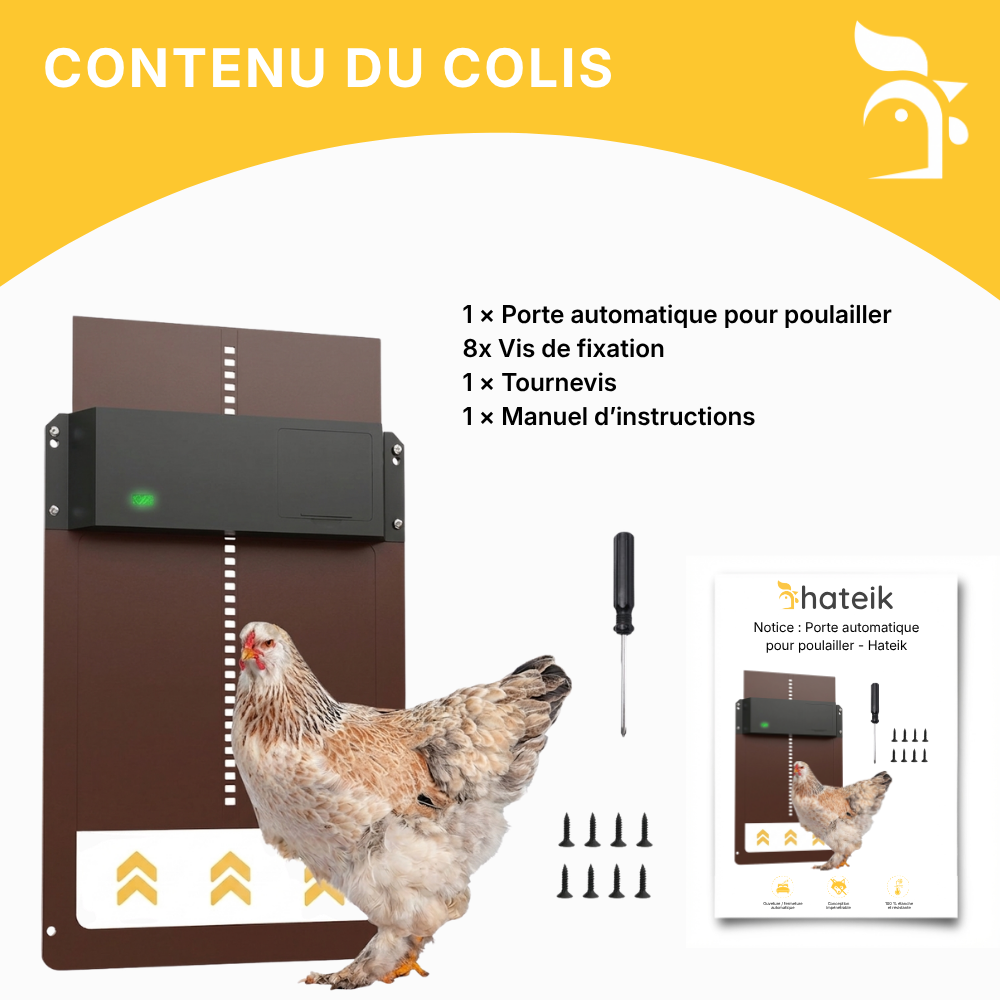 Porte automatique pour poulailler - Hateik